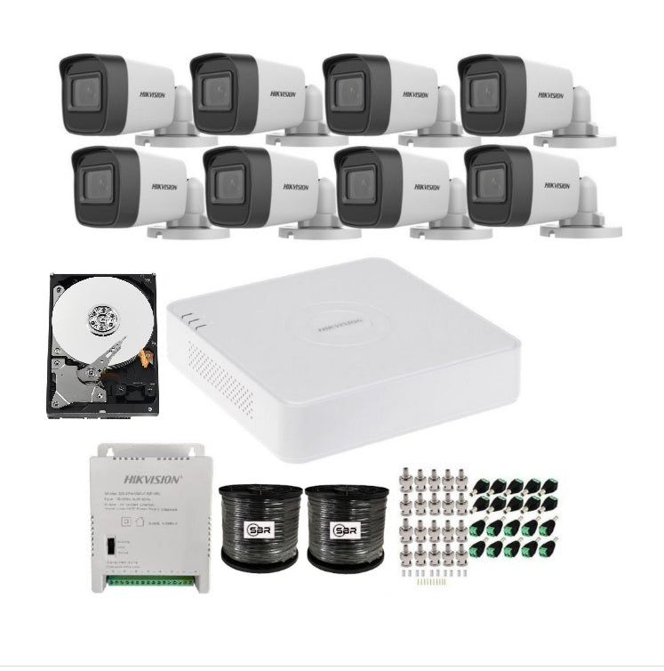 Hikvision 8 Channel 1080P Complete Kit - 1TB - 2 Roll – Technolab