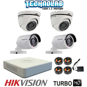 HIKVISION 4CH DVR AND 4 CAMERA DIY CCTV KIT - 720P with 1 TB HDD