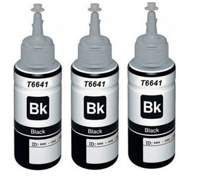 3 x epson Compatible T6641 Black ink bottle