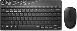 Rapoo 8000M Multi-mode Wireless Optical Keyboard Mouse Set - Black