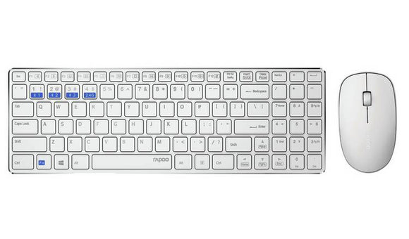 Rapoo 8100M Multi Mode Wireless Keyboard and Mouse Set - White